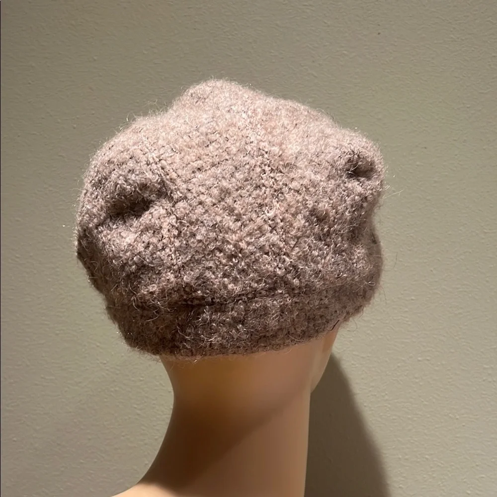Helen Kaminski Elegant Beige And Gray Wool Blend  Newsboy Cap Made In Italy  S